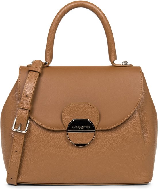 Handtas LANCASTER Paris model Pia- Camel bruin - leer