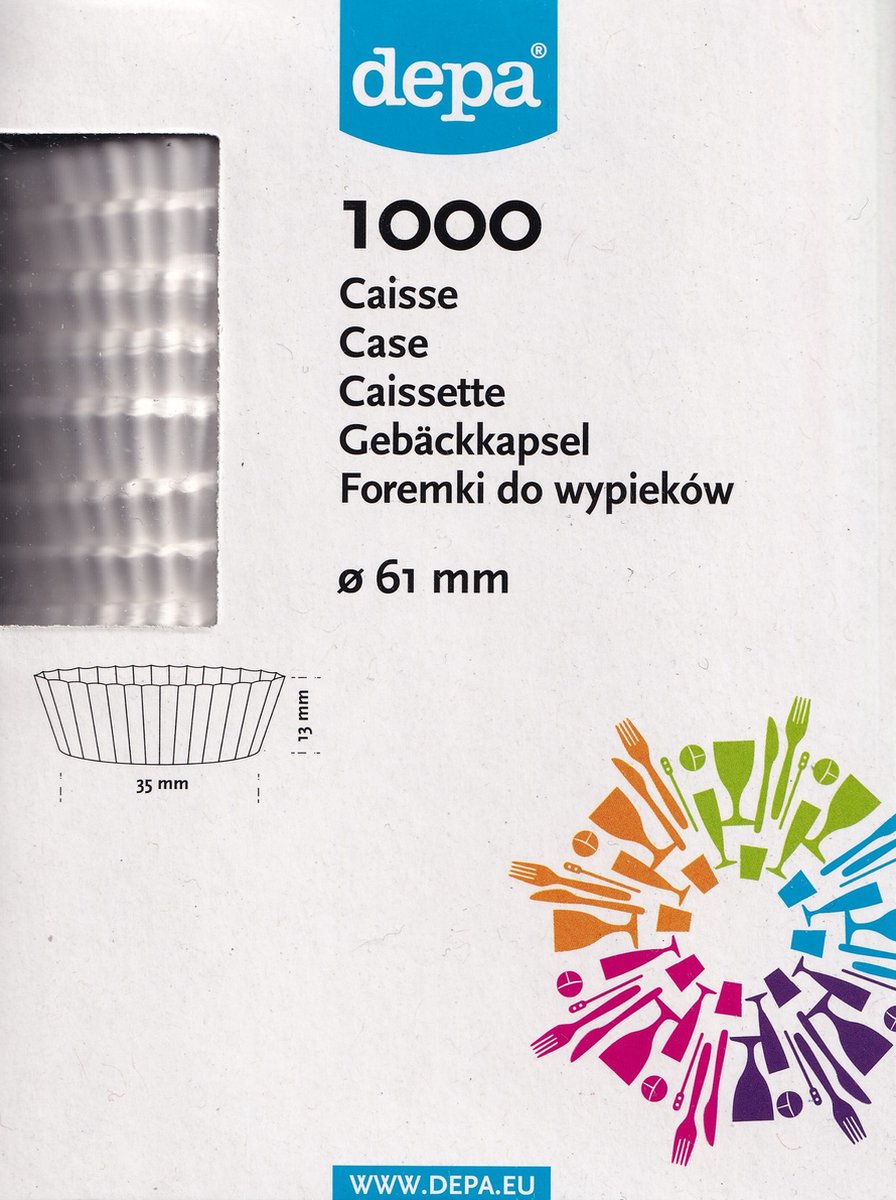 Bakvorm Papier - 35 x 13 mm - Ø 61 mm - te klein voor muffins !