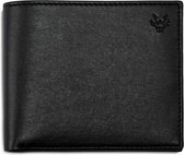 Watson & Wolfe - VEGAN RFID bifold wallet- heren - black + blue lining