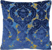 Barok Velvet Blauw Kussenhoes | Velvet/Polyester | 45 x 45 cm