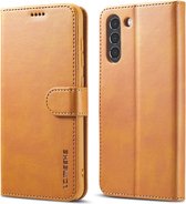 Luxe Book Case - Samsung Galaxy S21 FE Hoesje - Bruin