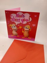 Carte de voeux - Valentine - Amour - Carte de voeux holographique de Luxe - Effet 3D - Happy Valentine - Nuts about you !