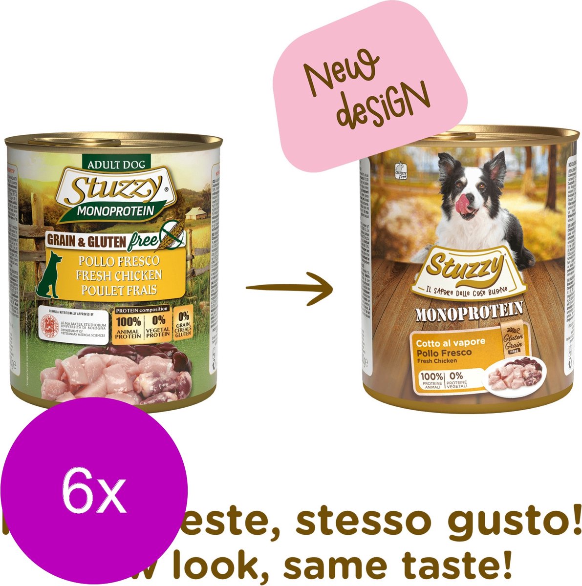 6x Stuzzy Hondenvoer Monoprotein Kip 800 gr