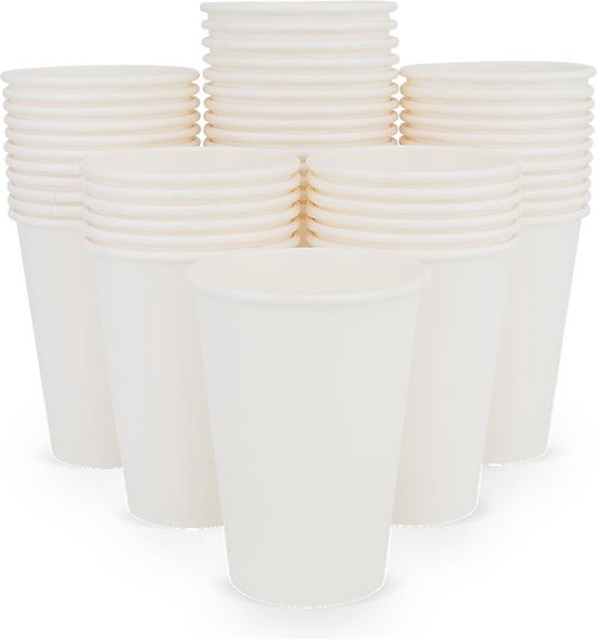 Gobelets à café jetables en carton - 100 pièces Wit