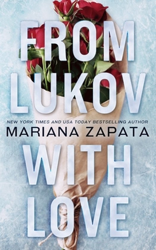 Boek kaft met de titel 'FROM LUKOV WITH LOVE' in grote letters, boven een boeket rode rozen.