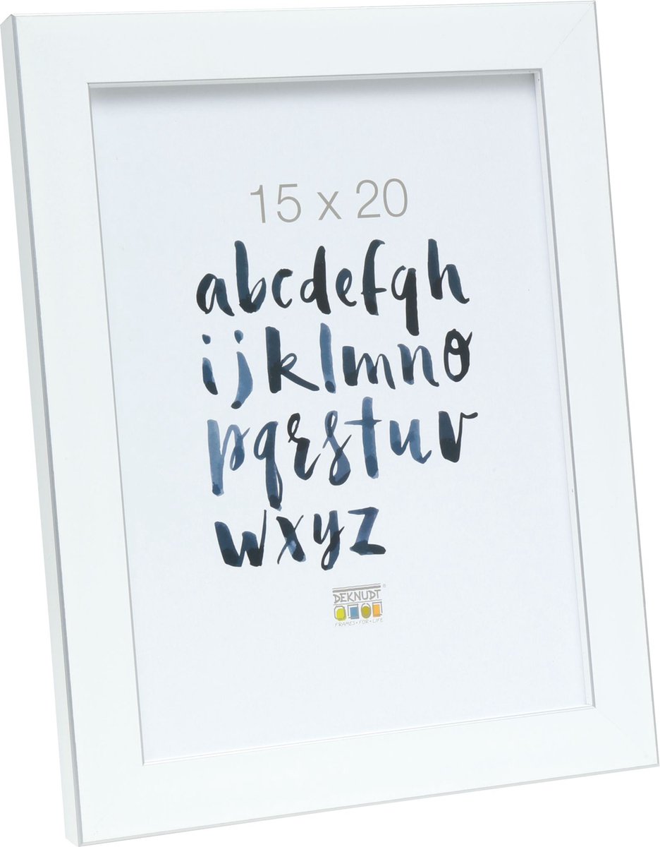 Deknudt Frames Fotolijst - Wit met zilverbies - S41VK1 - 15x20 cm
