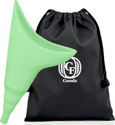 CFO Goods - Herbruikbaar Plastuitje Voor Vrouwen - Groter Model Voor Veiliger Gevoel - Plasfles - Plaskoker Met Handig Zakje - Pastel Groen of Grijs