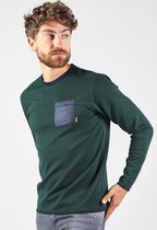 Gabbiano Trui Sweater Met Accentstof En Borstzak 771737 Forest Green 511 Mannen Maat - XXL