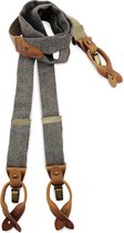Sir Redman - luxe bretels - 100% made in NL, - Kealan Tweed - bruin / lichtblauw / beige