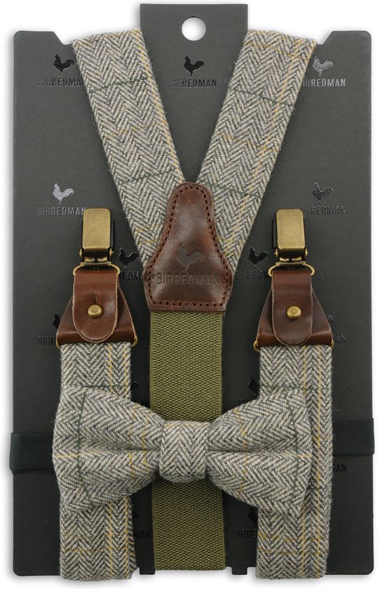 Sir Redman - bretels combi pack - Christian Tweed - beige / donkergrijs / groen / oker