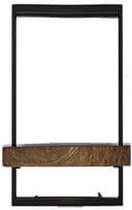 Wandrek  - hout - metalen frame  - 20 cm breed  -  H30cm
