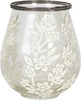 Glazen Theelichthouder Bloemen Ø 12*13 cm Transparant Glas Rond Bloemen Waxinelichthouder Windlichthouder