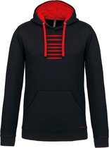 G-TOWN Heren Hoodie  zwart / rood  G-TOWN Stripes MT.M