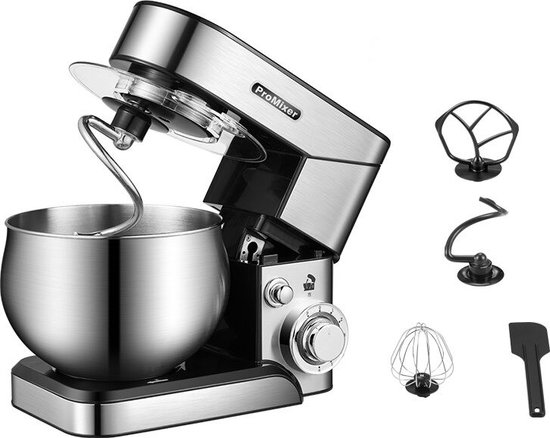 KitchenBrothers Keukenmachine - Complete Set - 15 Accessoires Keukenrobot 62l Keukenmixer 1500w Zwart KitchenBrothers Keukenmachine - Complete Set - 15 Accessoires Keukenrobot 62l Keukenmixer 1500w Zwart