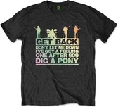 The Beatles - Get Back Gradient Heren T-shirt - L - Zwart
