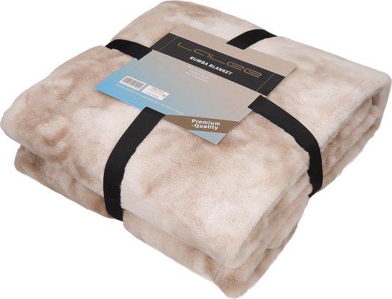 Rumba fleece Deken - plaid - Blanket - Zachte deken - 230x250 - Taupe