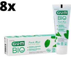 GUM Bio Tandpasta Fresh Mint/Aloe Vera - 8 x 75ml - Voordeelverpakking