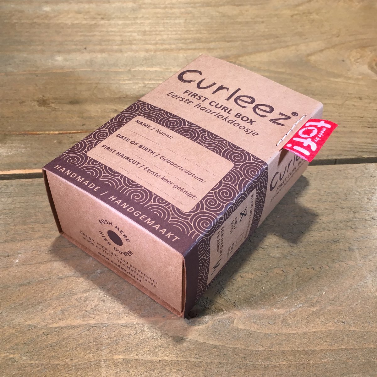 Goedkoopste Curleez - eerste haarlokdoosje - roze - Beige licht - handgemaakt in Nederland