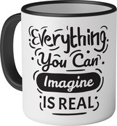 Mok met tekst: Everything you can imagine is real - 330ml