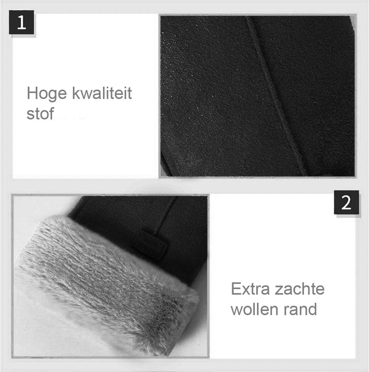 Handschoenen - Dames - Fleece - Touchscreen - Zwart - One size - Wol - Winter - Kerst — cadeau in Mode & Accessoires - foto 3