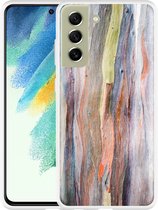 Hoesje Geschikt voor Samsung Galaxy S21 FE Wood Art II
