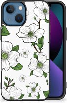 Smartphone Hoesje Geschikt voor iPhone 13 Trendy Telefoonhoesjes met Zwarte rand Dogwood Flowers