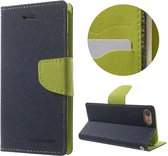 Mercury Goospery wallet Bookcase hoesje iPhone 7 8 SE 2020 SE 2022 Donkerblauw lederen - portemonnee