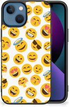 Telefoon Hoesje Super als Cadeautjes voor Meisjes Geschikt voor iPhone 13 Backcover Soft Siliconen Hoesje met Zwarte rand Emoji