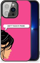 Back Case Siliconen Hoesje iPhone 13 Pro Smartphone Hoesje met Zwarte rand Woman Don't Touch My Phone