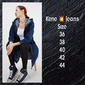 Mom Jeans dames spijkerjasje zwart Lang maat 40