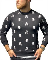 Heren trui / sweater - zwart - mannen trui met print - maat M - 214 - valentijnsdag - valentijnscadeau