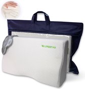 LEVESOLLS® - Traagschuim Hoofdkussen voor Nekklachten - Orthopedisch & Ergonomisch - Memory Foam - 60 x 36 x 12 - Wit