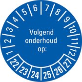 Volgend onderhoud op sticker 22-27, PVC 40 mm - 10 per kaart