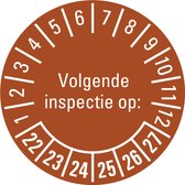 Volgende inspectie op sticker 22-27, PVC 40 mm - 10 per kaart