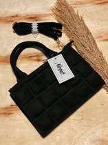 Elegant Schoudertas - Crossbody Bag - Vrouwelijke Designer Imitatieleer - Fabulous Handtassen - Zwarte vierkantjes