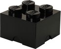 Zwarte Lego opbergbox met vier noppen.