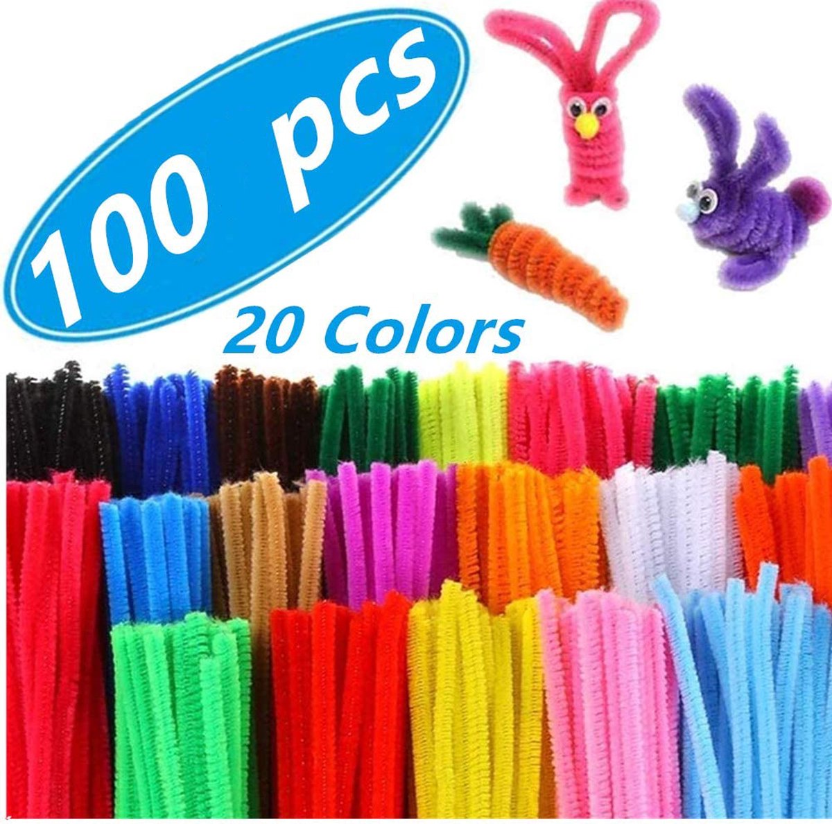 Sewroro Lot De 400 Cure-pipes En Chenille Pour Travaux Manuels