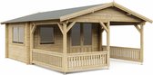 Interflex blokhut chalet– tuinhuis – geïmpregneerd hout – inclusief dakbedekking - 4x3+3
