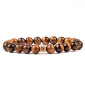 Trashness - armband - tiger eye - bead - bruine kralen van steen - 8mm - one size