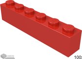 Lego Bouwsteen 1 x 6, 3009 Rood 100 stuks