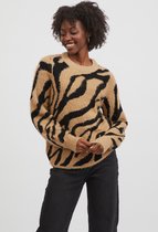 Vila Trui Vifeami Knit Animal L/s Top/ka 14072015 Black/nomad Zebr Dames Maat - S