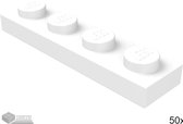 LEGO Plaat 1x4, 3710 Wit 50 stuks