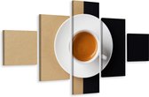 Schilderij - Kop koffie, 5luik, premium print