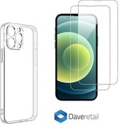 Daveretail - Apple iPhone 13 hoesje transparant en 2 screenprotectors