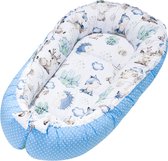 Babynest - Babynestje - Draagbare nest - Dubbelzijdig - 60 x 105 cm - 100% katoen - Happy foxes