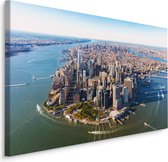 Schilderij - Zicht op New York van boven, Manhattan, Premium Print