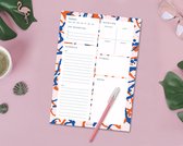 Dagelijkse planner-geometrische dagelijkse notitieblok-dagelijkse minimalistische planner-roze-to do-fitness tracker-notitieblok-A5