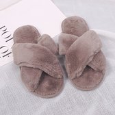 Damespantoffel- Cozy Pantoffels - Dames- Sloffen -Maat 35/36 - Anti-slip -Grey- Kinderpantoffel