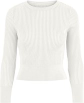 Pieces PCGRETE LS KNIT KAC Dames Trui Cloud Dancer  - Maat  M