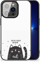 Mobiel TPU Hard Case iPhone 13 Pro Telefoon Hoesje met Zwarte rand Cat Good Day